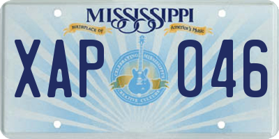 MS license plate XAP046