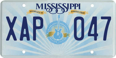MS license plate XAP047