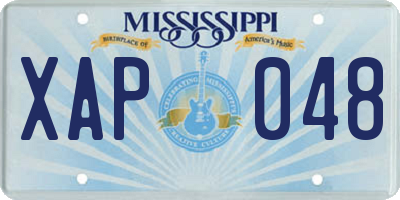 MS license plate XAP048