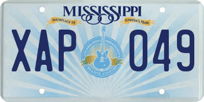 MS license plate XAP049