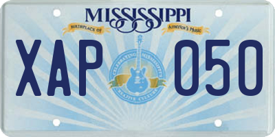 MS license plate XAP050