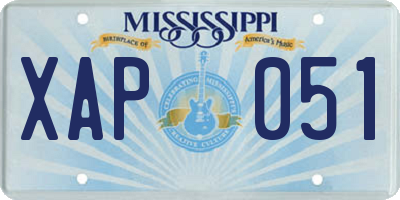 MS license plate XAP051