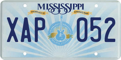 MS license plate XAP052