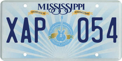 MS license plate XAP054
