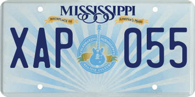 MS license plate XAP055