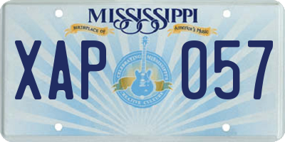 MS license plate XAP057