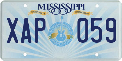 MS license plate XAP059