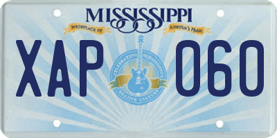 MS license plate XAP060