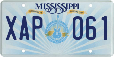 MS license plate XAP061