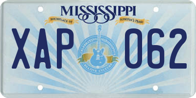 MS license plate XAP062