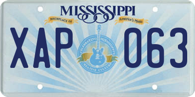MS license plate XAP063