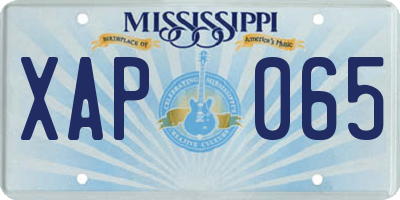 MS license plate XAP065