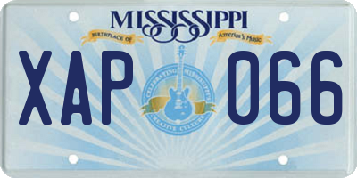MS license plate XAP066