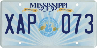 MS license plate XAP073