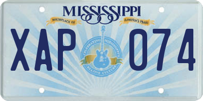 MS license plate XAP074