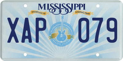 MS license plate XAP079