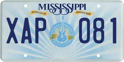 MS license plate XAP081