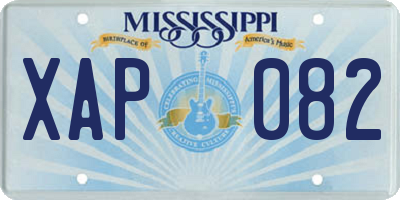 MS license plate XAP082