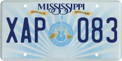 MS license plate XAP083