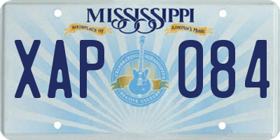 MS license plate XAP084