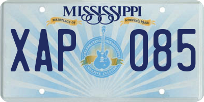 MS license plate XAP085