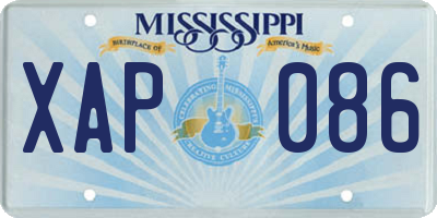 MS license plate XAP086