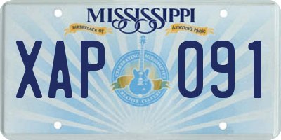 MS license plate XAP091