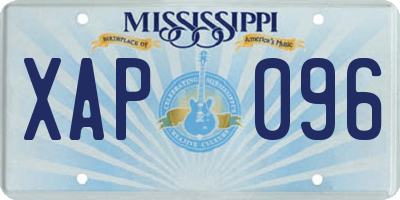 MS license plate XAP096