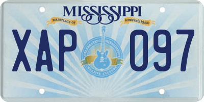 MS license plate XAP097