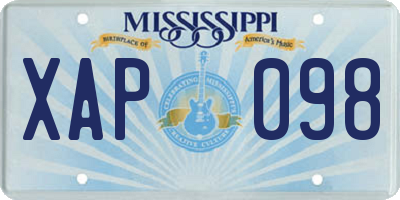 MS license plate XAP098