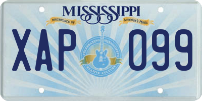MS license plate XAP099