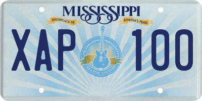MS license plate XAP100