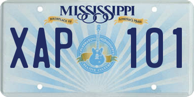 MS license plate XAP101
