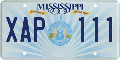 MS license plate XAP111