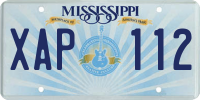 MS license plate XAP112