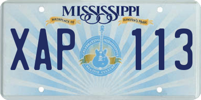 MS license plate XAP113