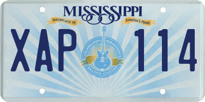 MS license plate XAP114