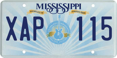 MS license plate XAP115