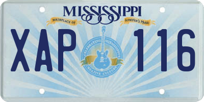 MS license plate XAP116