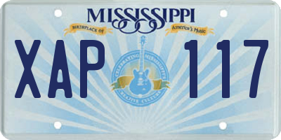 MS license plate XAP117