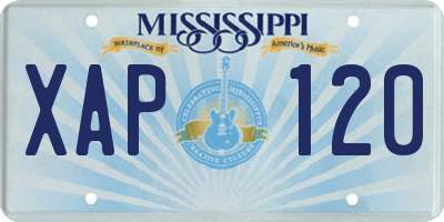 MS license plate XAP120