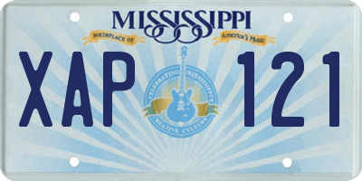 MS license plate XAP121