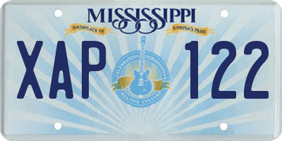 MS license plate XAP122