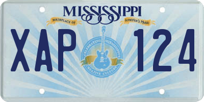 MS license plate XAP124
