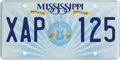 MS license plate XAP125