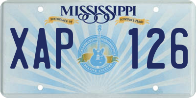 MS license plate XAP126