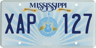 MS license plate XAP127