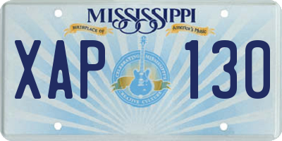 MS license plate XAP130