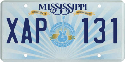 MS license plate XAP131