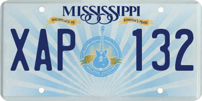 MS license plate XAP132